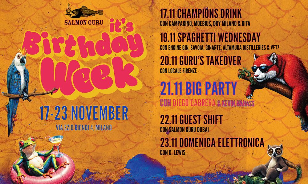 Salmon Guru Milano celebra un anno di mixology dal 17 al 23 novembre