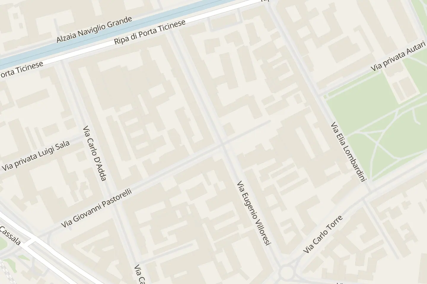 Map: Via Eugenio Villoresi 16, Milano