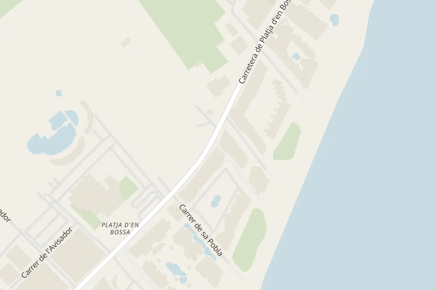 Mappa: Edificio Bossamar, Ctra. de Platja d'en Bossa, Ibiza