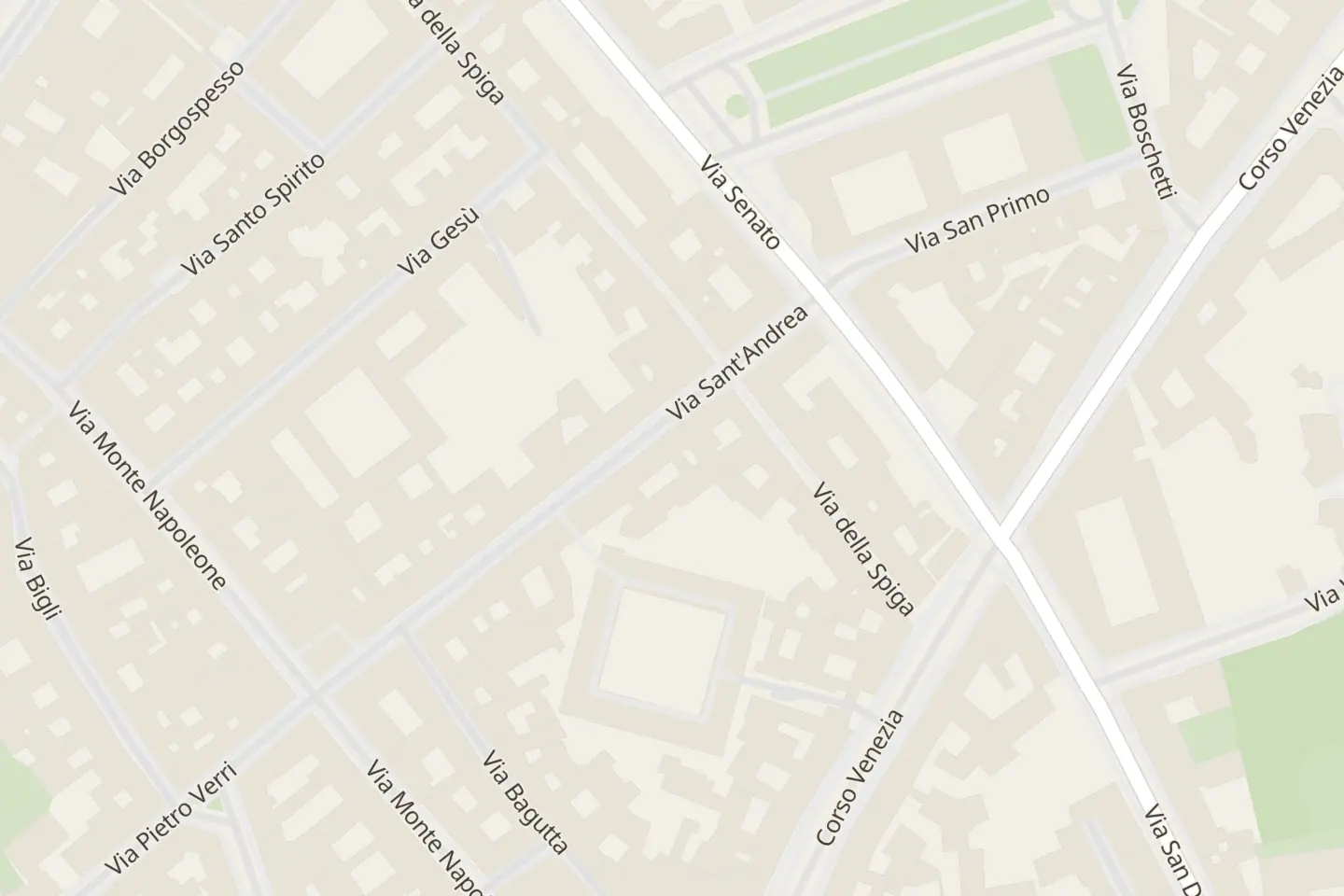 Map: Via Sant'Andrea, 10, Milano