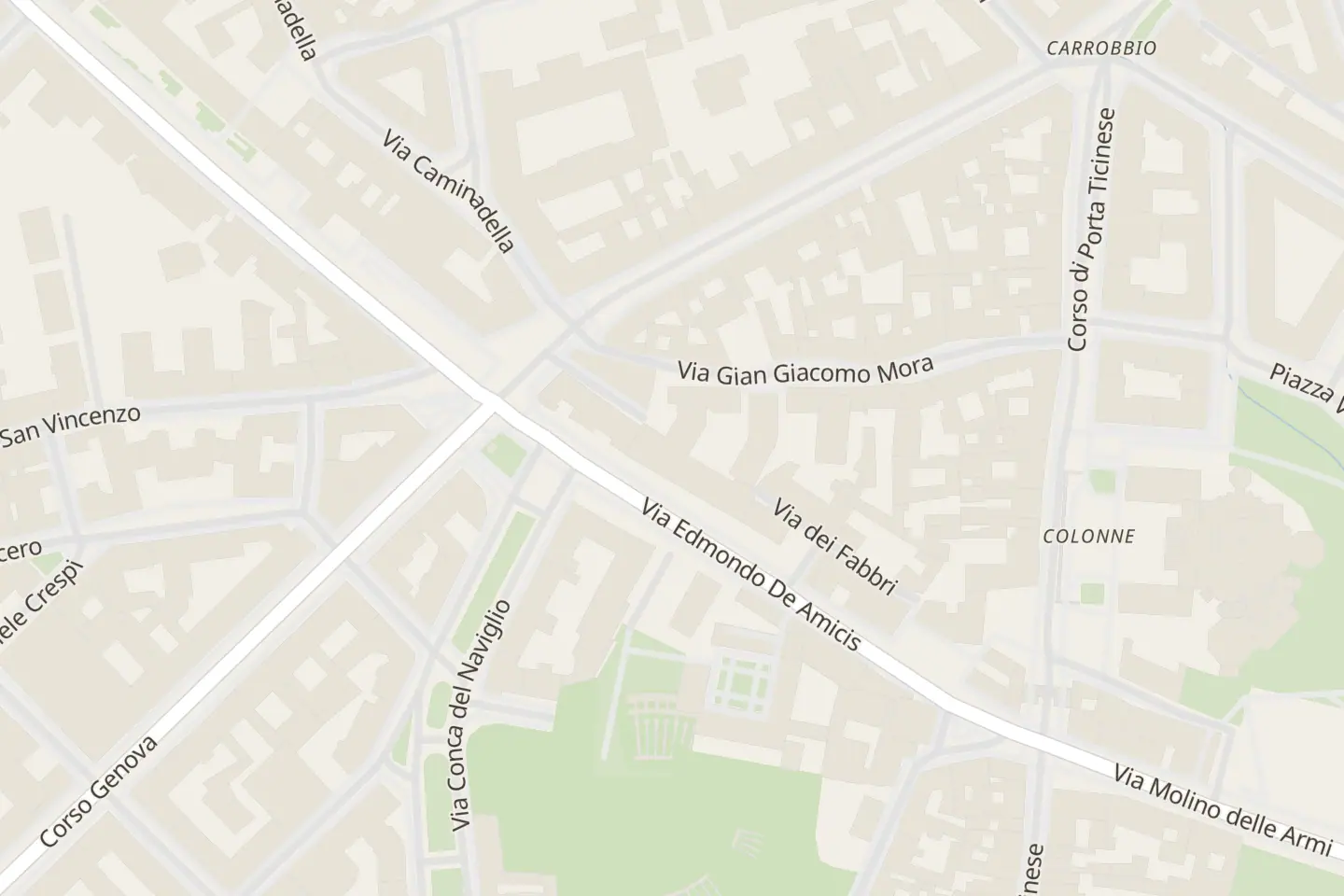 Map: Via Edmondo de Amicis, 22, Milano