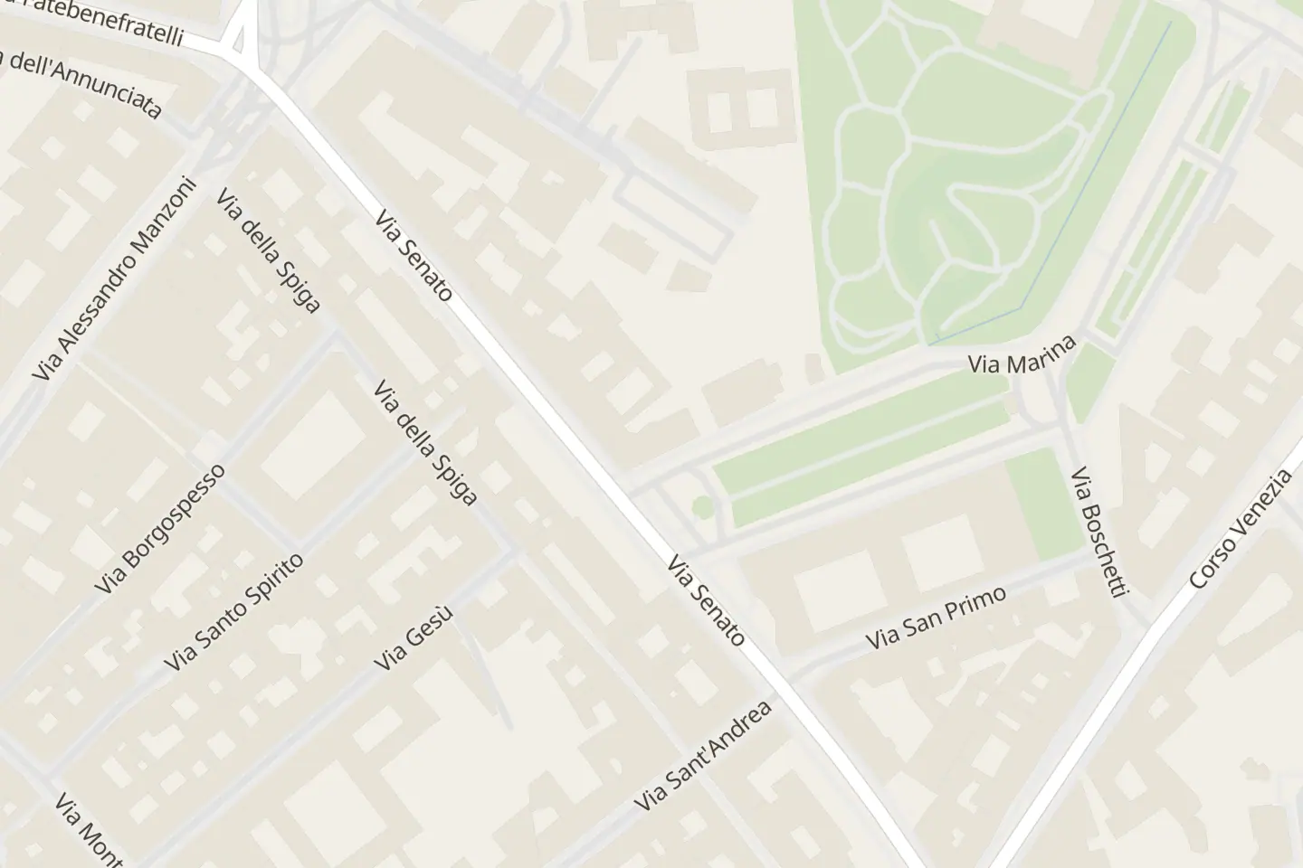 Map: Via della Spiga, 26, Milano