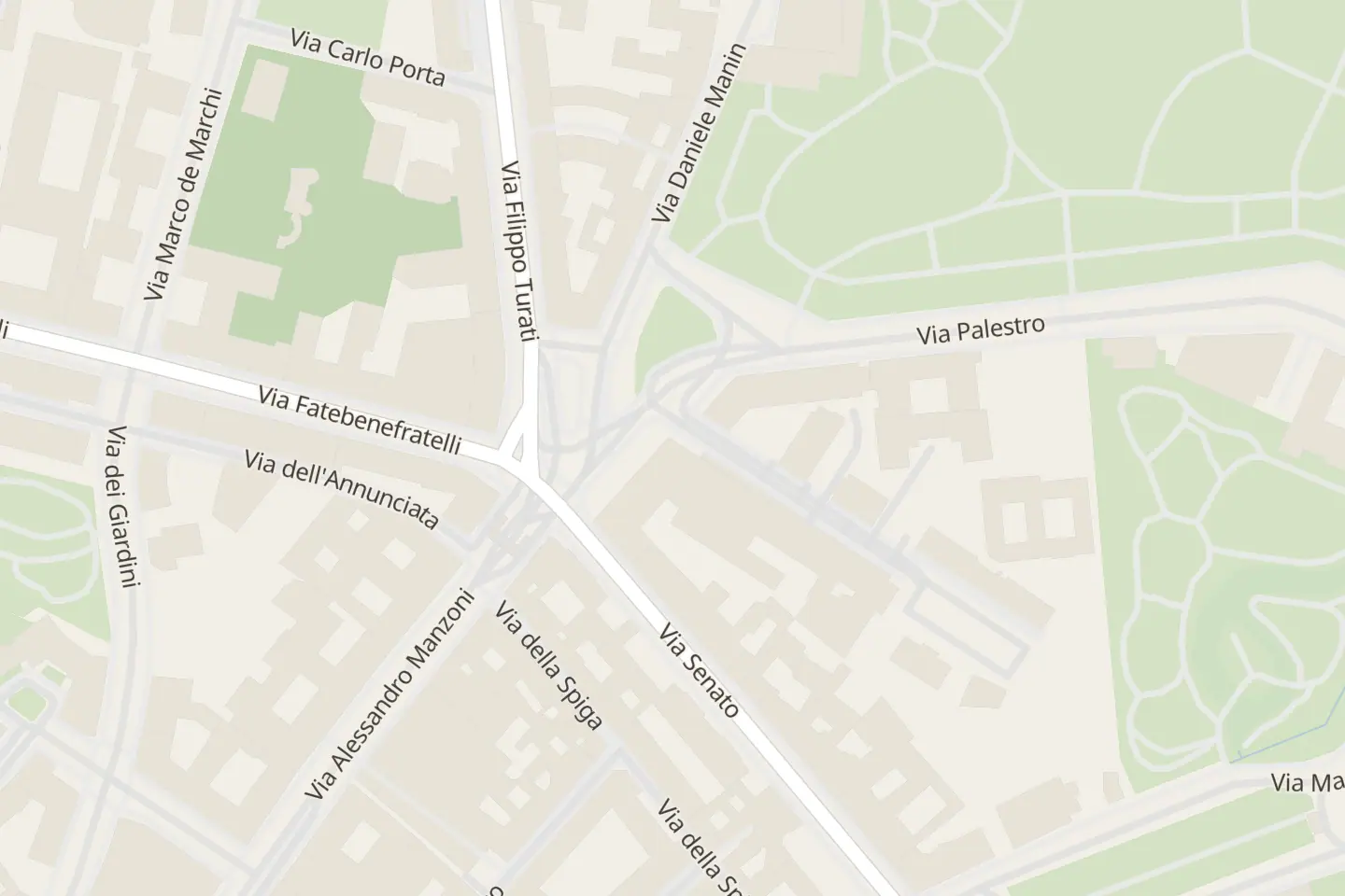 Map: Via Senato, 36, Milano